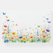 Frühjahrs-Blumengarten Butterflies Hochzeit Gästebuch (Rückseite)