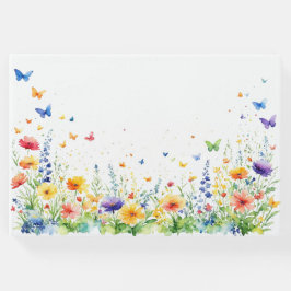 Frühjahrs-Blumengarten Butterflies Hochzeit Gästebuch