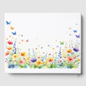 Frühjahrs-Blumengarten Butterflies Hochzeit Gästebuch (Rückseite)