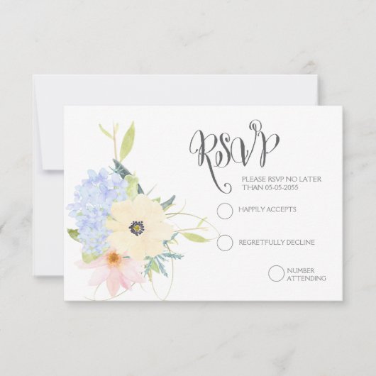Frühjahrs-Blumenkraut-Hochzeitskarten RSVP Karte (Vorderseite)