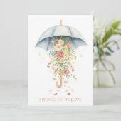 Frühjahrs-Blumenschirm-Aquarell-Baby-Sprinkle Einladung (Stehend Vorderseite)