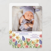 Frühjahrs-Foto Geburtsankündigung Osterkarte Feiertagskarte (Vorne/Hinten)