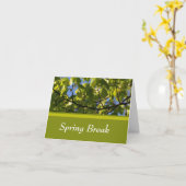 Frühjahrs-Grün-Baum-Blätter Frühjahrspause-Karte Karte (Gelbe Blume)