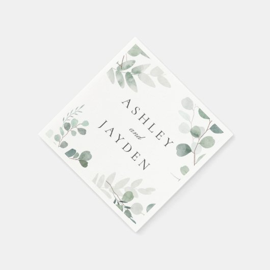 Frühjahrs-Grünen-Hochzeit oder Verlobungsfeier Serviette (Ecke)