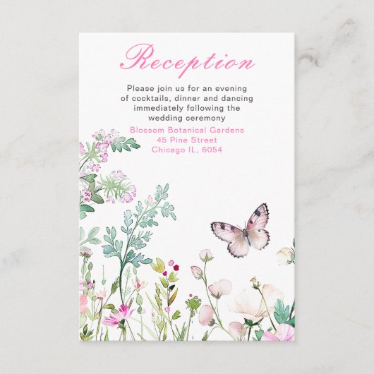 Frühjahrs-Grünen-Schmetterling-Hochzeit Begleitkarte (Vorderseite)