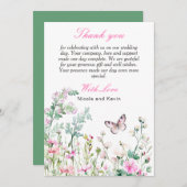Frühjahrs-Grünen-Schmetterling-Hochzeit Dankeskarte (Vorne/Hinten)