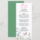Frühjahrs-Grünen-Schmetterling-Hochzeit Menükarte (Vorne/Hinten)
