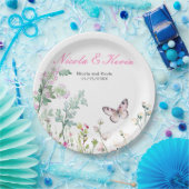 Frühjahrs-Grünen-Schmetterling-Hochzeit Pappteller (Party)