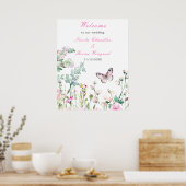 Frühjahrs-Grünen-Schmetterling-Hochzeit Poster (Küche)
