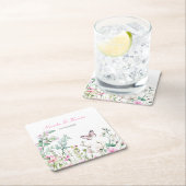 Frühjahrs-Grünen-Schmetterling-Hochzeit Rechteckiger Pappuntersetzer (Vor Ort)