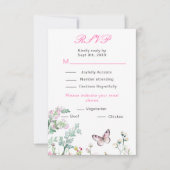 Frühjahrs-Grünen-Schmetterling-Hochzeit RSVP Karte (Vorderseite)