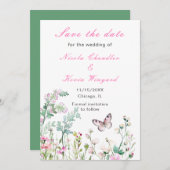Frühjahrs-Grünen-Schmetterling-Hochzeit Save The Date (Vorne/Hinten)