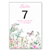 Frühjahrs-Grünen-Schmetterling-Hochzeit Tischnummer (Vorderseite)