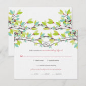 Frühjahrs-Grünknottierter Liebe Bäume Hochzeitstic RSVP Karte (Vorne/Hinten)