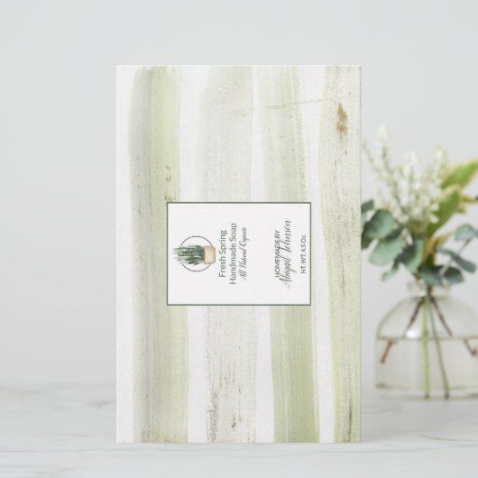 💚 🍏 🌿 Frühjahrs-Grüntöne Watercolor Soap Wrap P (Stehend Vorderseite)