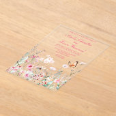 Frühjahrs-Hochzeit in Pink-Schmetterling Acryleinladungen (Ablage )