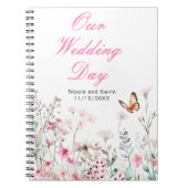 Frühjahrs-Hochzeit in Pink-Schmetterling Notizblock (Vorderseite)