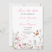 Frühjahrs-Hochzeit in Pink-Schmetterling