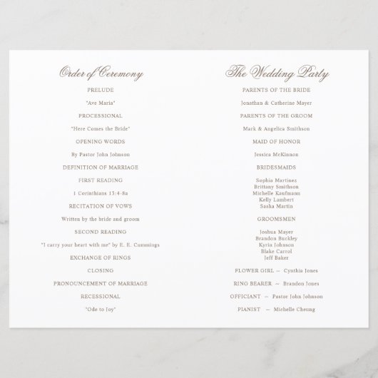 Frühjahrs-Hochzeitsprogramm für Wasserfarben (Rückseite)