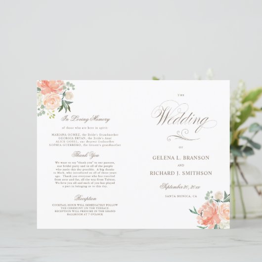 Frühjahrs-Hochzeitsprogramm für Wasserfarben (Stehend Vorderseite)