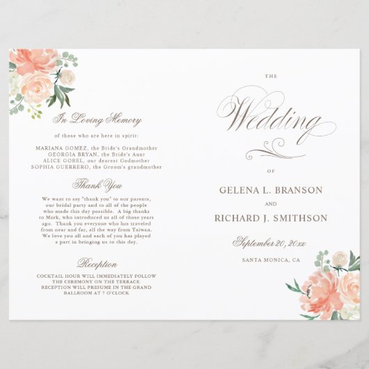 Frühjahrs-Hochzeitsprogramm für Wasserfarben (Vorderseite)