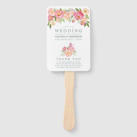 Frühjahrs-Hochzeitsprogramm für Wasserfarben Fächer (Vorderseite)