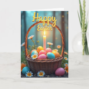 Frühjahrs-Korb-Helle-Ostern-Karte Karte
