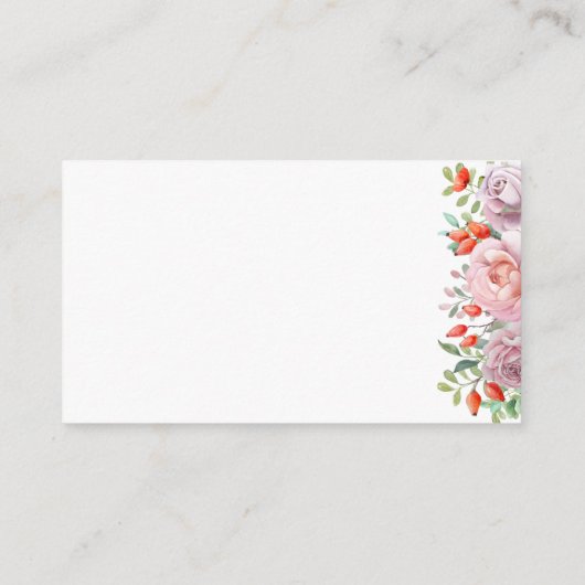 Frühjahrs-Rose Hochzeit QR-Code-UAWG Begleitkarte (Rückseite)