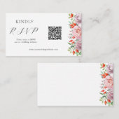Frühjahrs-Rose Hochzeit QR-Code-UAWG Begleitkarte (Vorne/Hinten)