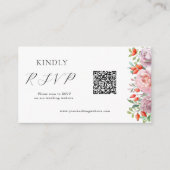 Frühjahrs-Rose Hochzeit QR-Code-UAWG Begleitkarte (Vorderseite)