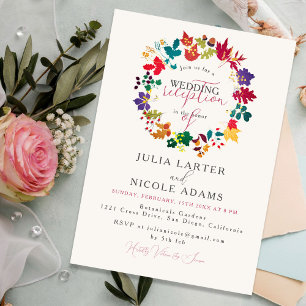 Frühjahrs-Senf Lila Meadow Hochzeit Empfang Einladung