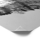 Frühjahrs-Tauwetter Schwarz-Weiß Poster (Ecke)