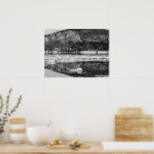 Frühjahrs-Tauwetter Schwarz-Weiß Poster (Küche)