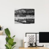 Frühjahrs-Tauwetter Schwarz-Weiß Poster (Heimbüro)