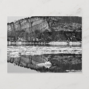 Frühjahrs-Tauwetter Schwarz-Weiß Postkarte