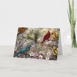 Frühjahrs-Treffen: Bunte Singvögel Geschenke für V Karte