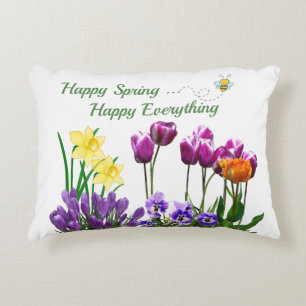 Frühjahrs-Tulpen-Blumenmuster-Akzentkissen Dekokissen