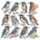 Frühjahrs-Vogel-Illustrations-Sticker-Pack 🐦 Aufkleber (Vorderseite)