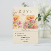 Frühjahrs-Wasserfarben-Hochzeit Karte (Stehend Vorderseite)