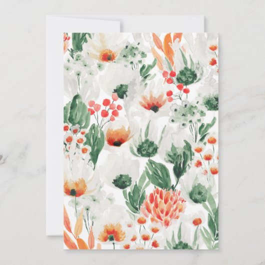 Frühjahrs-Wasserfarben-Wildblume Einladung (Rückseite)