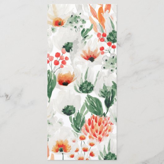 Frühjahrs-Wasserfarben-Wildblume Menükarte (Rückseite)