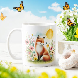 Frühjahrs-Wasserfarbenfox - Kid-Tasse Kaffeetasse