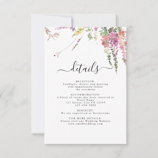 Frühjahrs-Wiese-Wildblumen Hochzeitkarte RSVP Karte (Vorderseite)