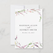 Frühjahrs-Wiese-Wildblumen Hochzeitkarte RSVP Karte (Rückseite)