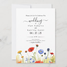 Frühjahrs-Wiesen-Wildblumen Hochzeitseinladung Einladung