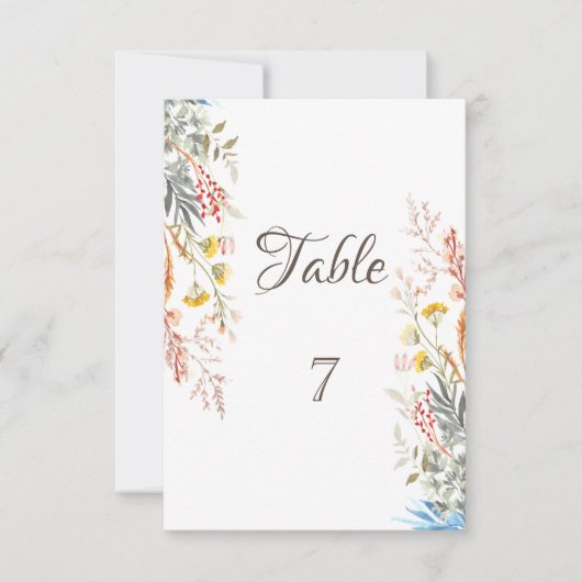 Frühjahrs-Wildblume auf Wiese getrocknet Einladung (Vorderseite)