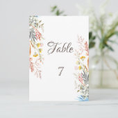 Frühjahrs-Wildblume auf Wiese getrocknet Einladung (Stehend Vorderseite)