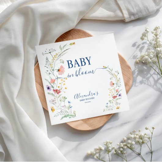 Frühjahrs-Wildblume Baby in Bloom Baby Dusche Serviette