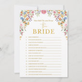 Frühjahrs-Wildblume-Brautparty-Spielkarte Einladung (Vorderseite)