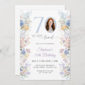Frühjahrs-Wildblume Foto 70. Geburtstag Einladung (Vorne/Hinten)
